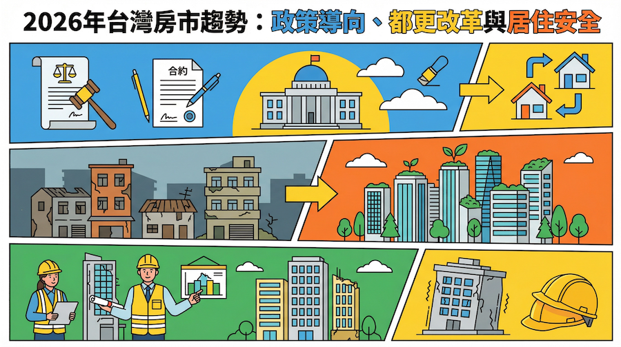 圖片:2026年台灣房市趨勢：政策導向、都更改革與居住安全