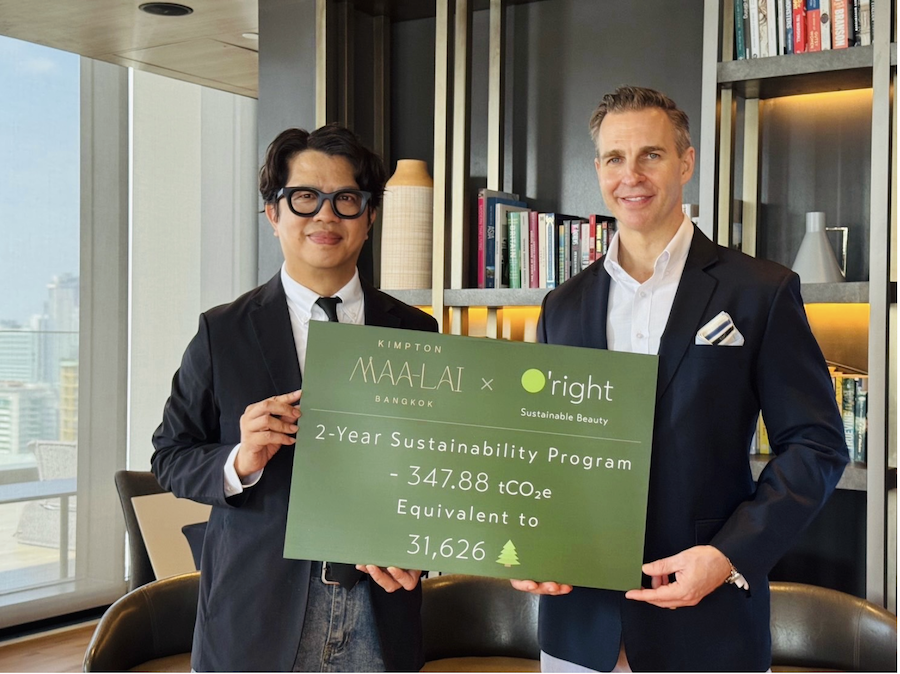 圖片:全球飯店領導品牌 IHG 集團旗下頂級飯店攜手台灣歐萊德 O’right導入永續洗沐，兩年目標減碳效益相當3.1萬棵大樹